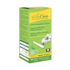 Silver Care Tampons regulier en coton biologique Avec applicateur x16