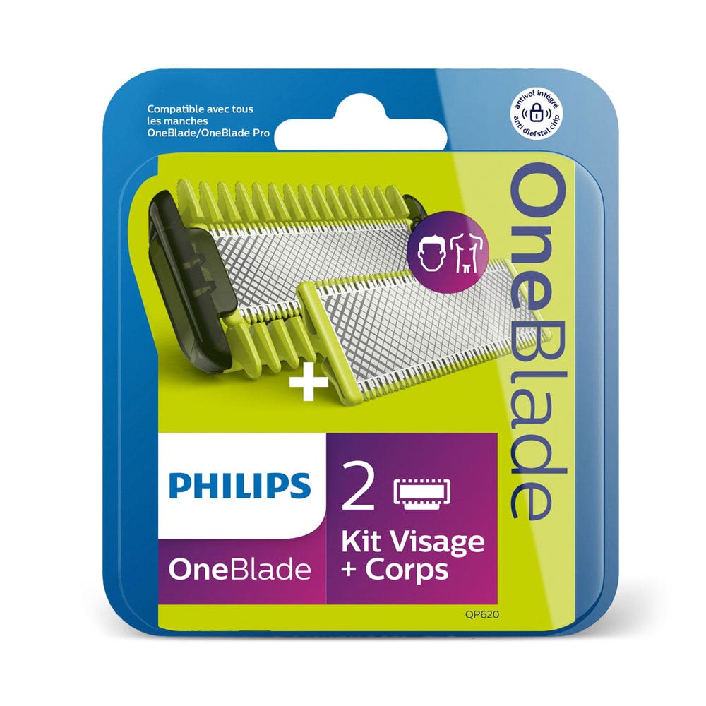 Philips Oneblade Lame De Remplacement visage et Corps Qp620/50 x2