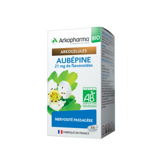 Arkopharma Arkogélules Aubepine 21mg de flavonoïdes - Nervosité Passagère 45 gélules