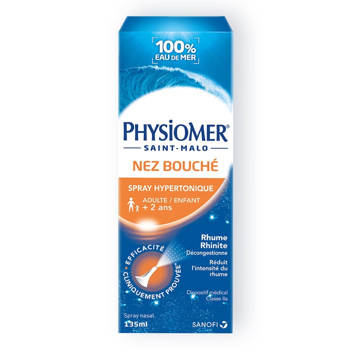 Nez Bouché Spray Hypertonique Adultes Et Enfants 135ml Physiomer