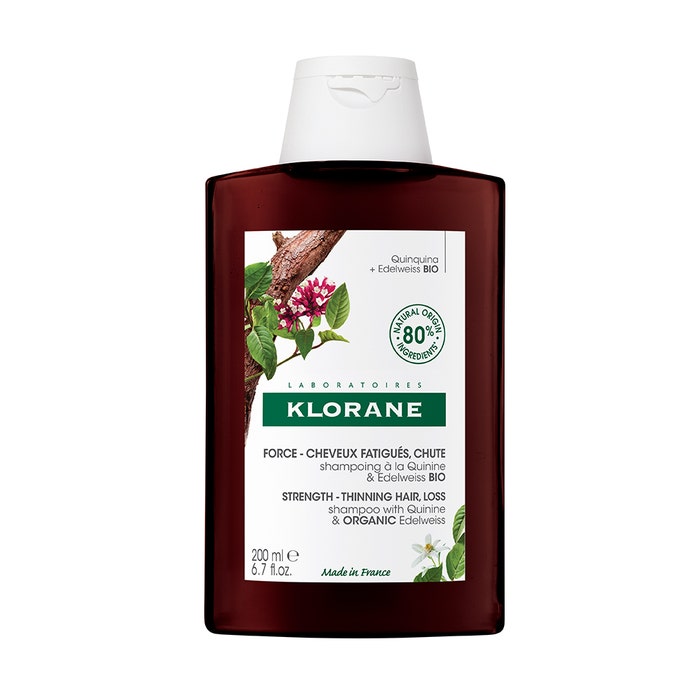 Shampooing Edelweiss Bio 200ml Quinine Cheveux fatigués Klorane