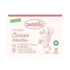 Babybio Coffret Carres Doudou Bio 12 Lingettes + Filet de Lavage