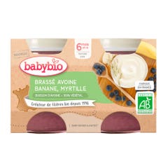 Babybio Desserts Lactés Petits pots brasses vegetal bio 6 mois et plus 2x130g