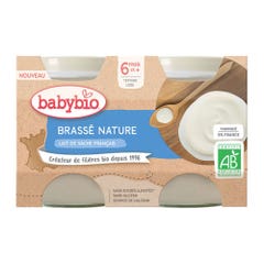 Babybio Pots lactés au lait de vache francais bio 6 mois et plus 2x130g