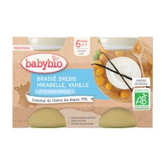 Babybio Desserts Lactés Pots lactés au lait de brebis francais bio 6 mois et plus 2x130g