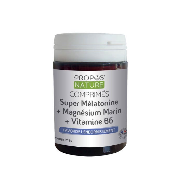 Propos'Nature Super Mélatonine + Magnésium Marin + Vitamine B6 60 comprimés