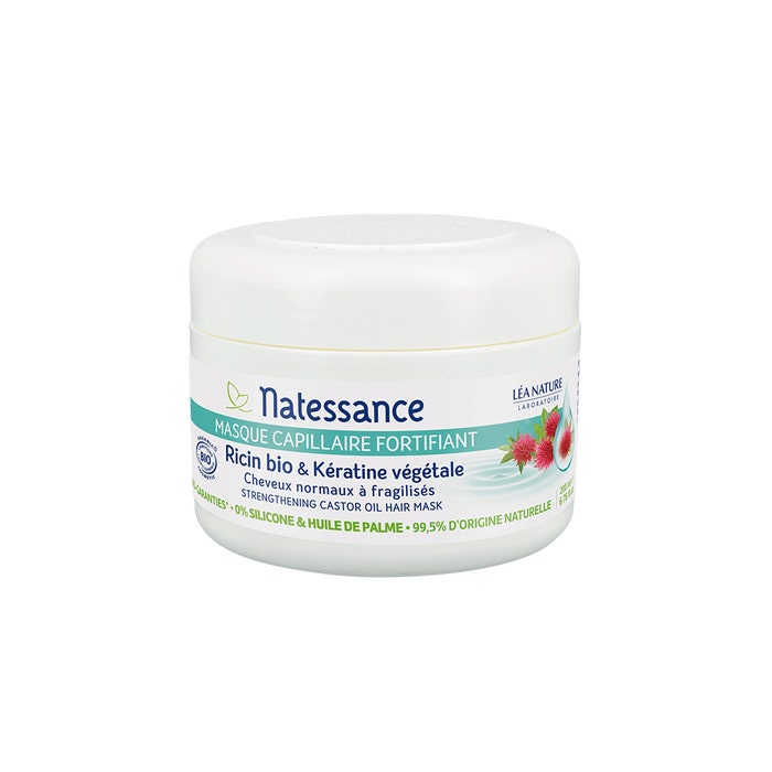 Masque capillaire fortifiant - Ricin Bio & Kératine végétale 200ml Natessance