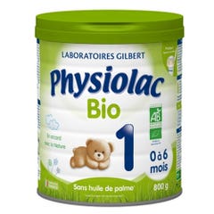 Physiolac Lait en poudre 1 Bio Pour nourrissons de 0 à 6 mois