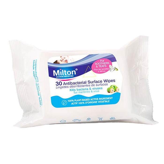 Lingettes Desinfectantes De Surfaces Biodegradables x30 Milton