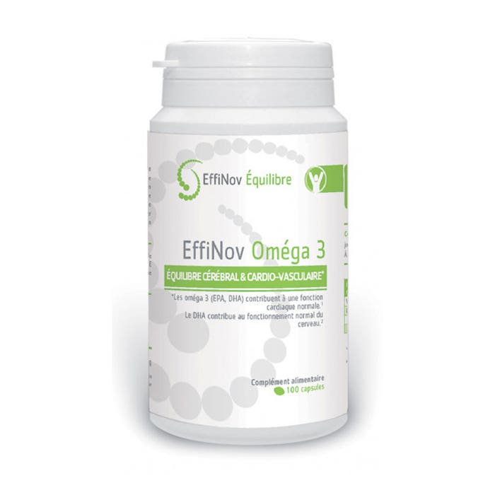 Effinov Oméga3 100 capsules Equilibre cérébral et cardiovasculaire Effinov Nutrition