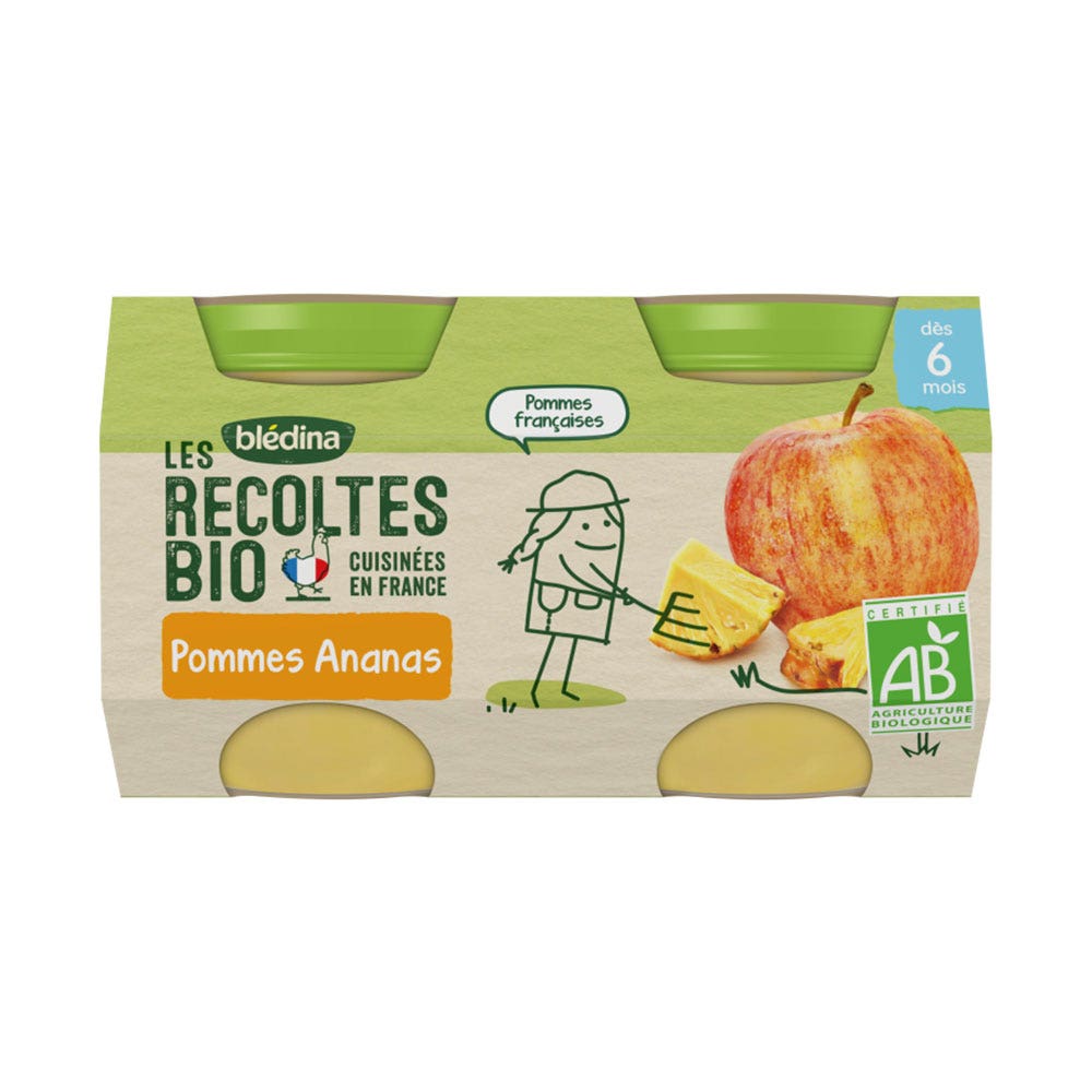 BABYBIO Petits Pots Pomme Pruneau Bio – Dès 4 Mois – 2x130g – Lot De 6 – Recette Douce Et Naturelle