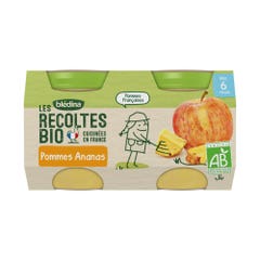 Blédina Les Recoltes Pots fruits bio Les Recoltes Des 6 mois 2x130g