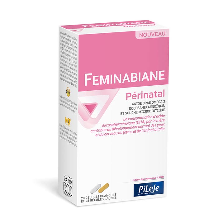 FEMINABIANE Périnatal 28 gélules blanches et 28 gélules jaunes Pileje