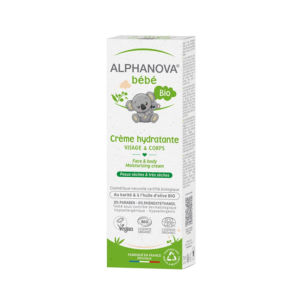 Alphanova Bébé Crème Hydratante Visage & Corps Bio 75ml