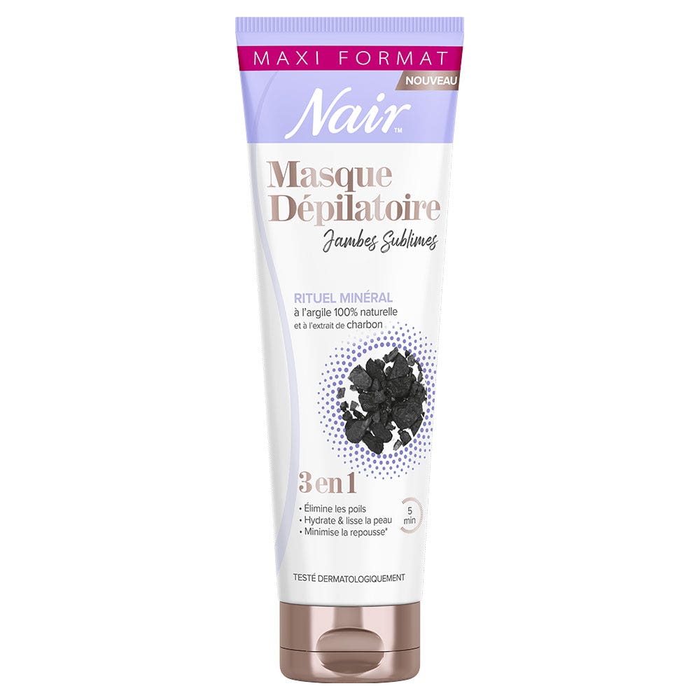 Nair Masque depilatoire Rituel Mineral A l'extrait de Charbon 3 en 1 Jambes sublimes 180ml