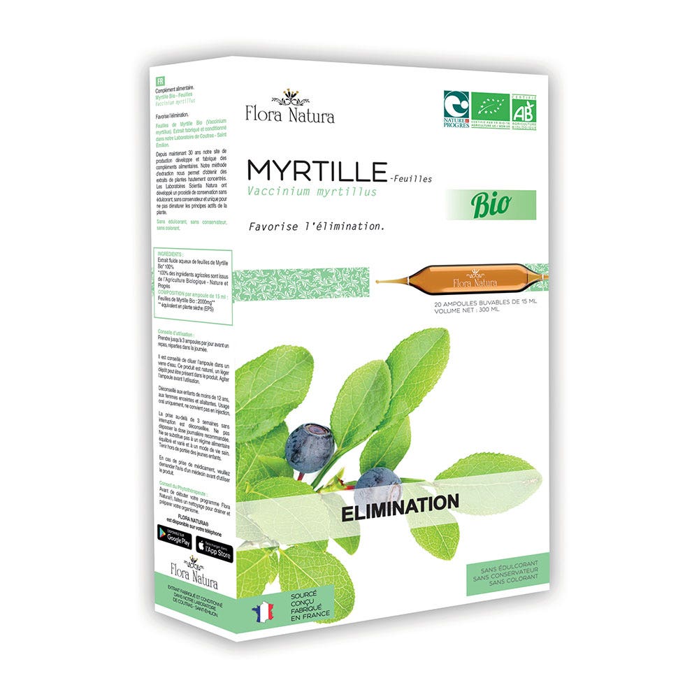Flora Natura Myrtille Bio Elimination 20 ampoules