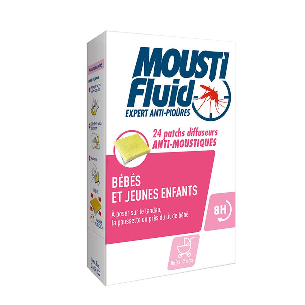 Moustifluid Patchs Diffuseurs Anti-moustiques Bebes Et Jeunes Enfants Des La Naissance x24
