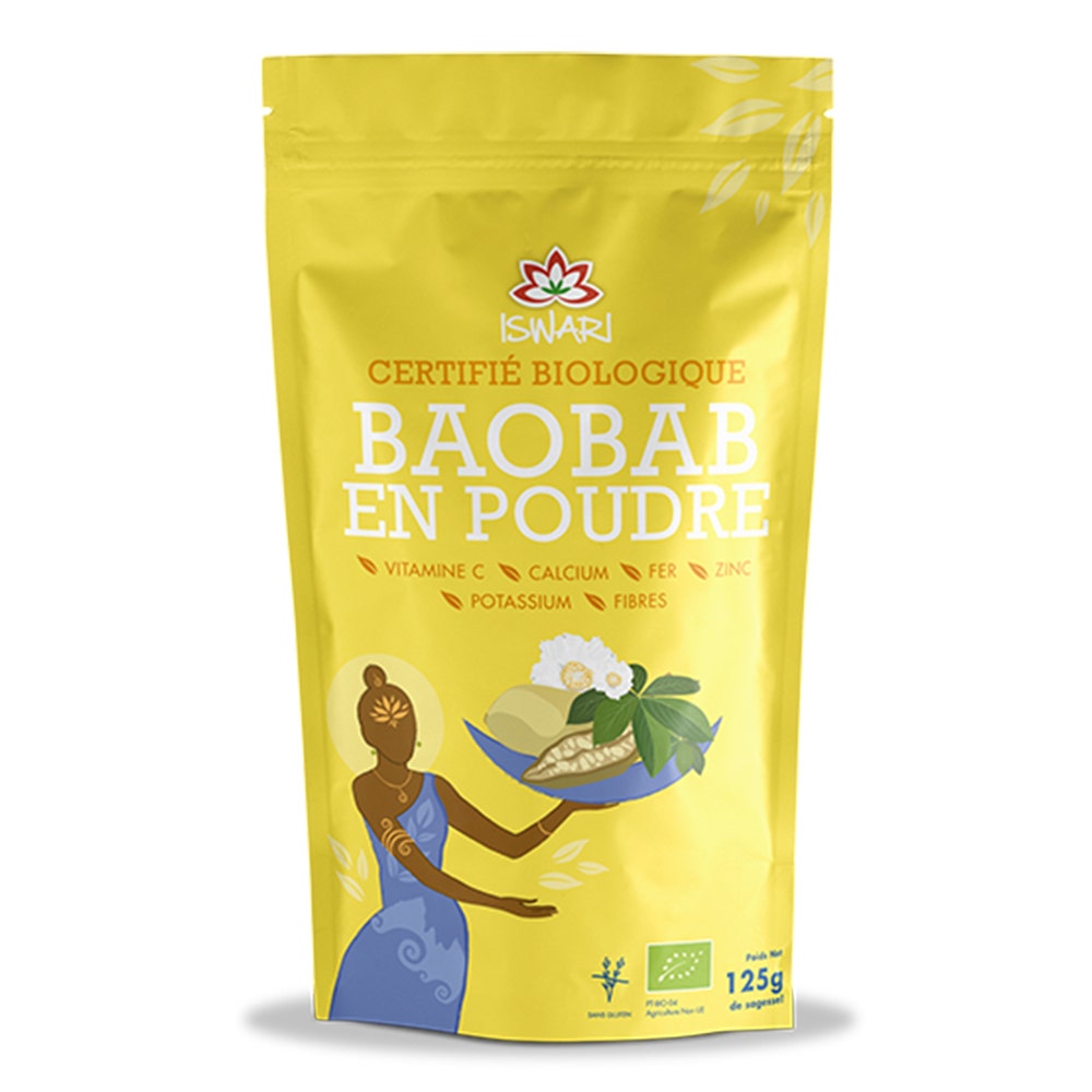 Iswari Super Aliment Pur Baobab en Poudre Bio 125g