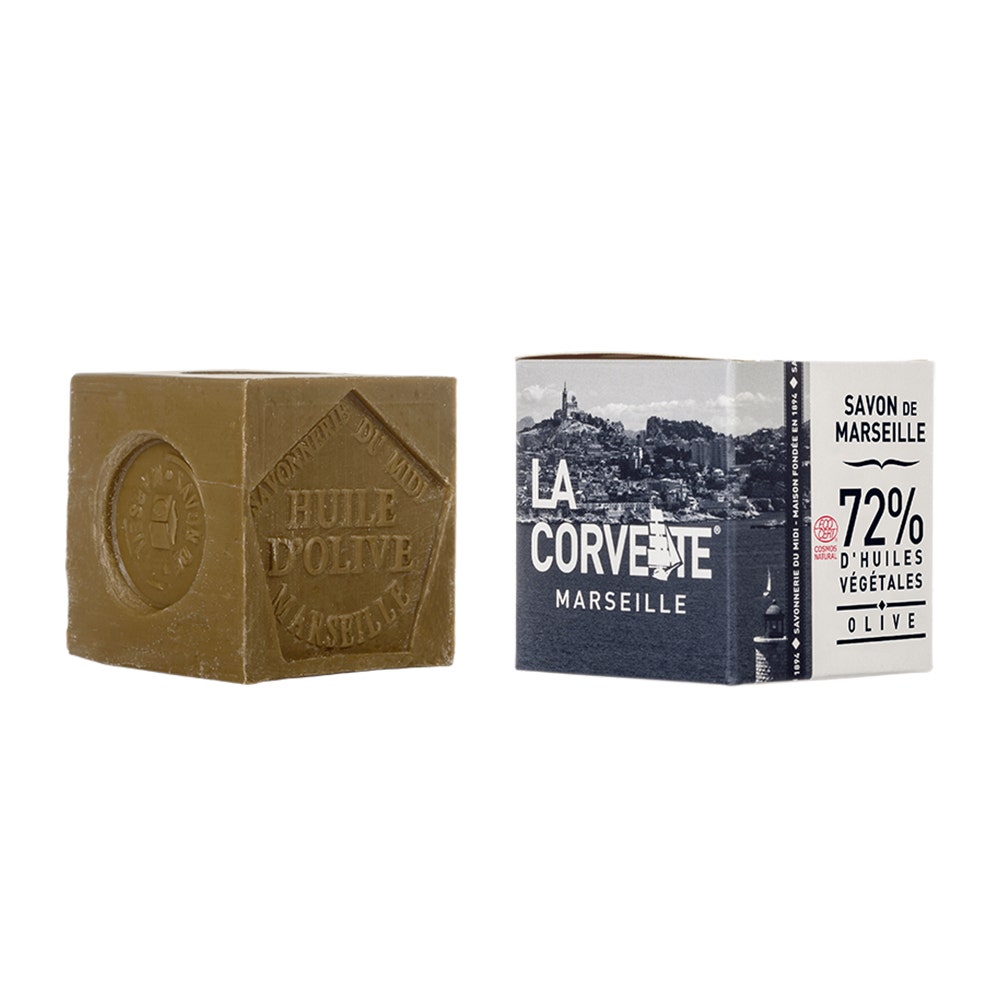 La Corvette Cube de Savon de Marseille OLIVE 300g