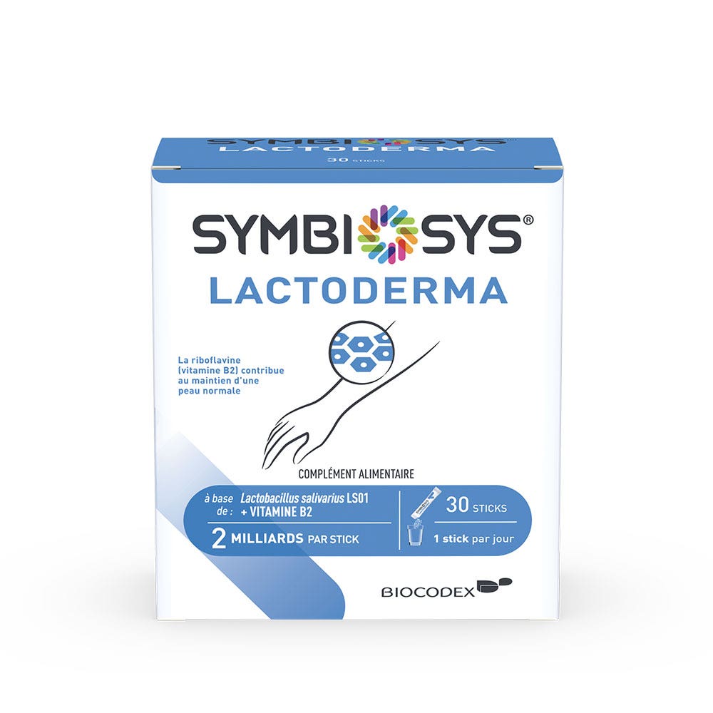 Symbiosys Lactoderma avec vitamine B2 30 sticks