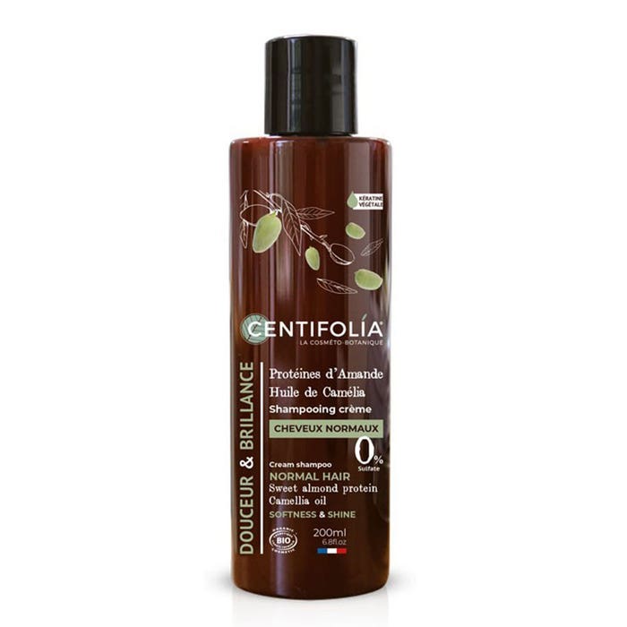 Shampooing crème cheveux normaux Protéines d'Amande douce /Camélia 200ml Shampooings Centifolia