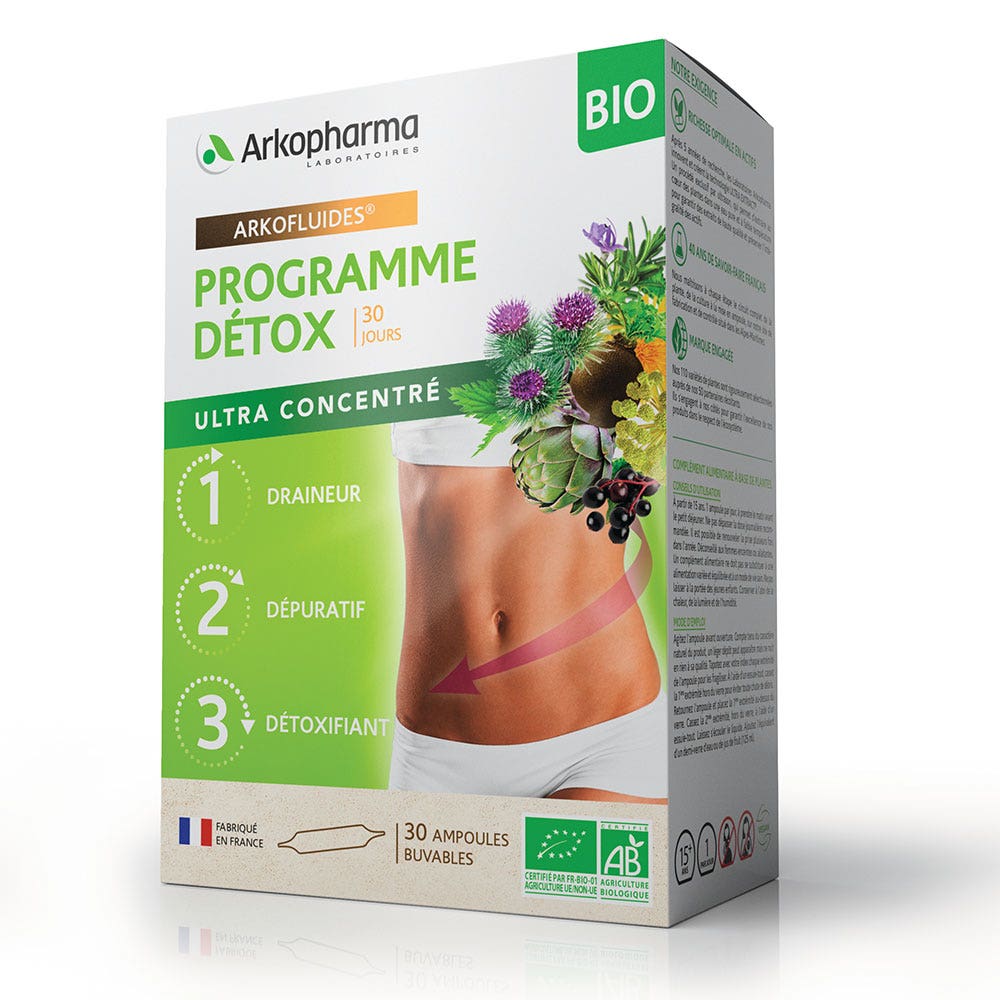 Arkopharma Arkofluides Programme Détox Triple Action Bio 3x10 Ampoules