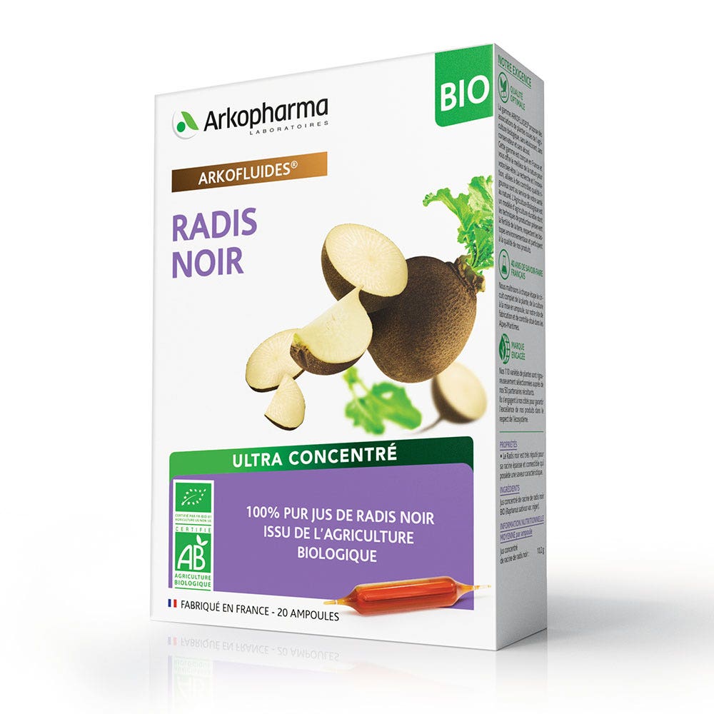 Arkopharma Arkofluides Radis Noir Bio 20 Ampoules