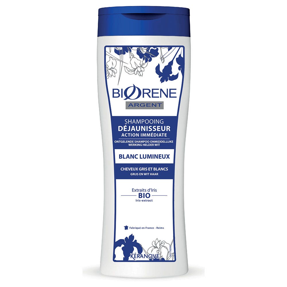 Biorène Argent Shampooing Déjaunisseur Cheveux Gris et Blancs 250ml