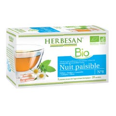 Infusion Camomille Nuit Paisible Bio 20 sachets Saveur Bergamote Herbesan