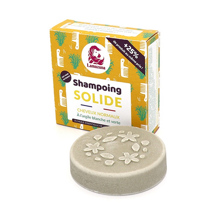 Shampoing Solide A L'argile Blanche Et Verte Avec He 70g Cheveux Normaux Lamazuna