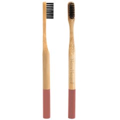 Native nature Brosses à dents Bambou Moso FSC infusées au Charbon Médium Adultes et Enfants x4