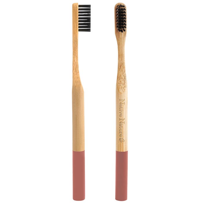 Brosses à dents Bambou Moso FSC infusées au Charbon Médium x4 Adultes et Enfants Native nature