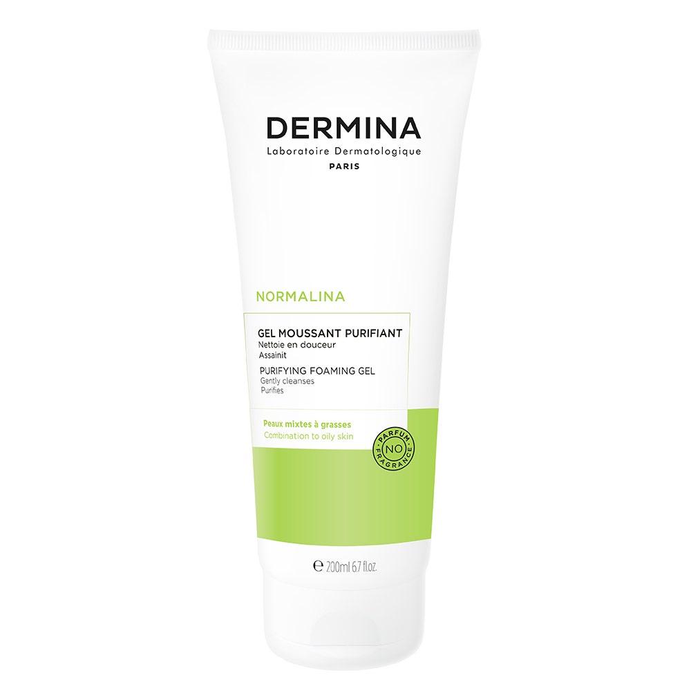 Dermina Normalina Gel Moussant Purifiant Peaux Mixtes A Grasses 200ml