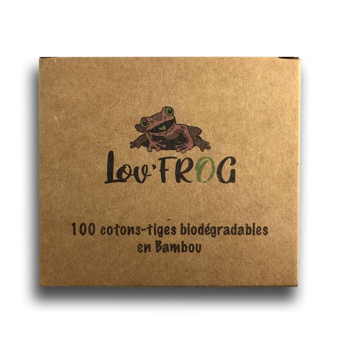 Coton Tiges Bambou Boîte de 100 Lov'Frog