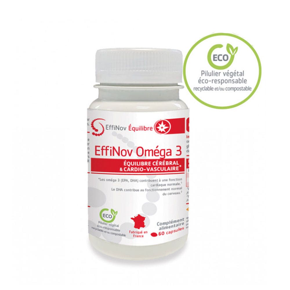 Effinov Nutrition Oméga3 Equilibre cérébral et cardiovasculaire 60 capsules