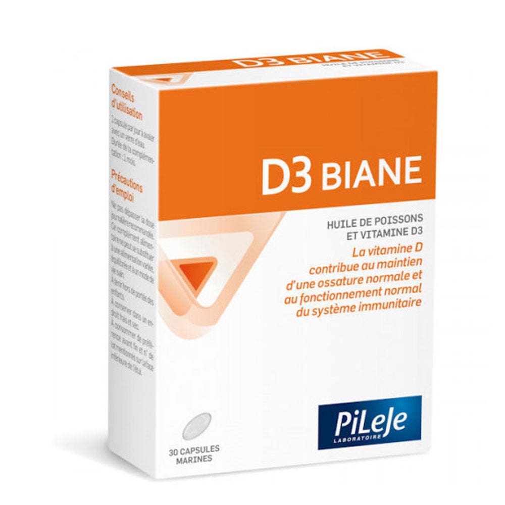 Pileje D3 Biane Vitamine D 30 capsules