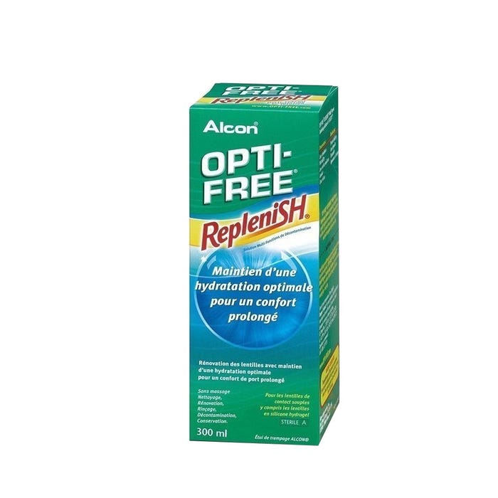 Solution multifonctions de décontamination des lentilles souples 300ml Opti-Free Replenish Alcon