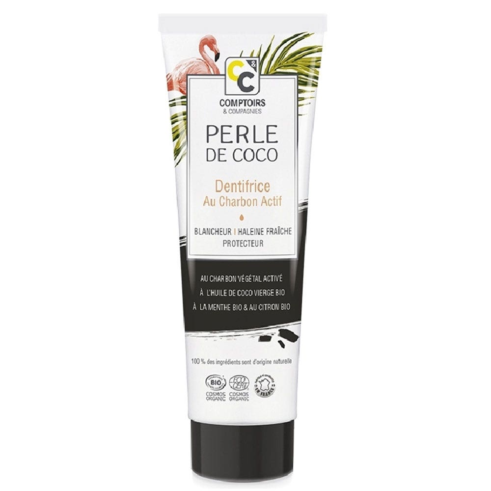 Comptoirs Et Compagnies Dentifrice au charbon végétal actif Bio Perle de coco 75ml
