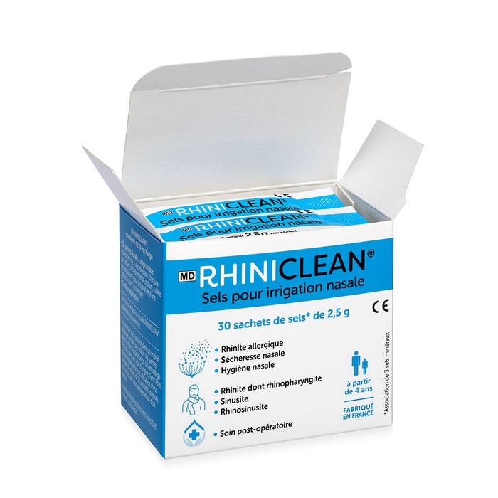 Rhiniclean Sels pour Irrigation nasale Rinçage nasal 30 sachets de 2,5g