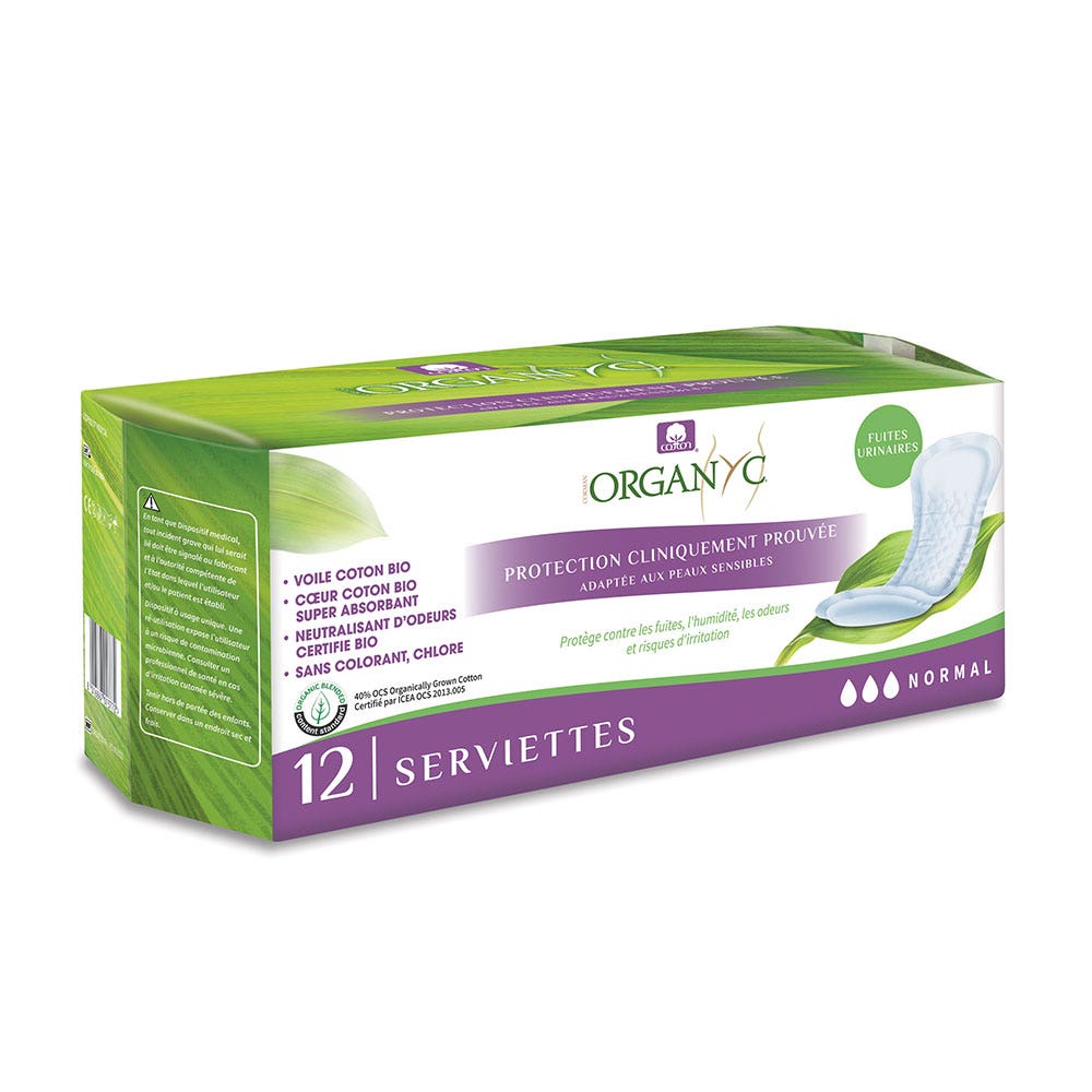 Organyc Serviettes Normales x12 + 24 Protèges Slips Extra Fin Offerts