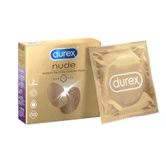 Durex Préservatifs Nude Sans Latex - Sensation Peau contre Peau X2