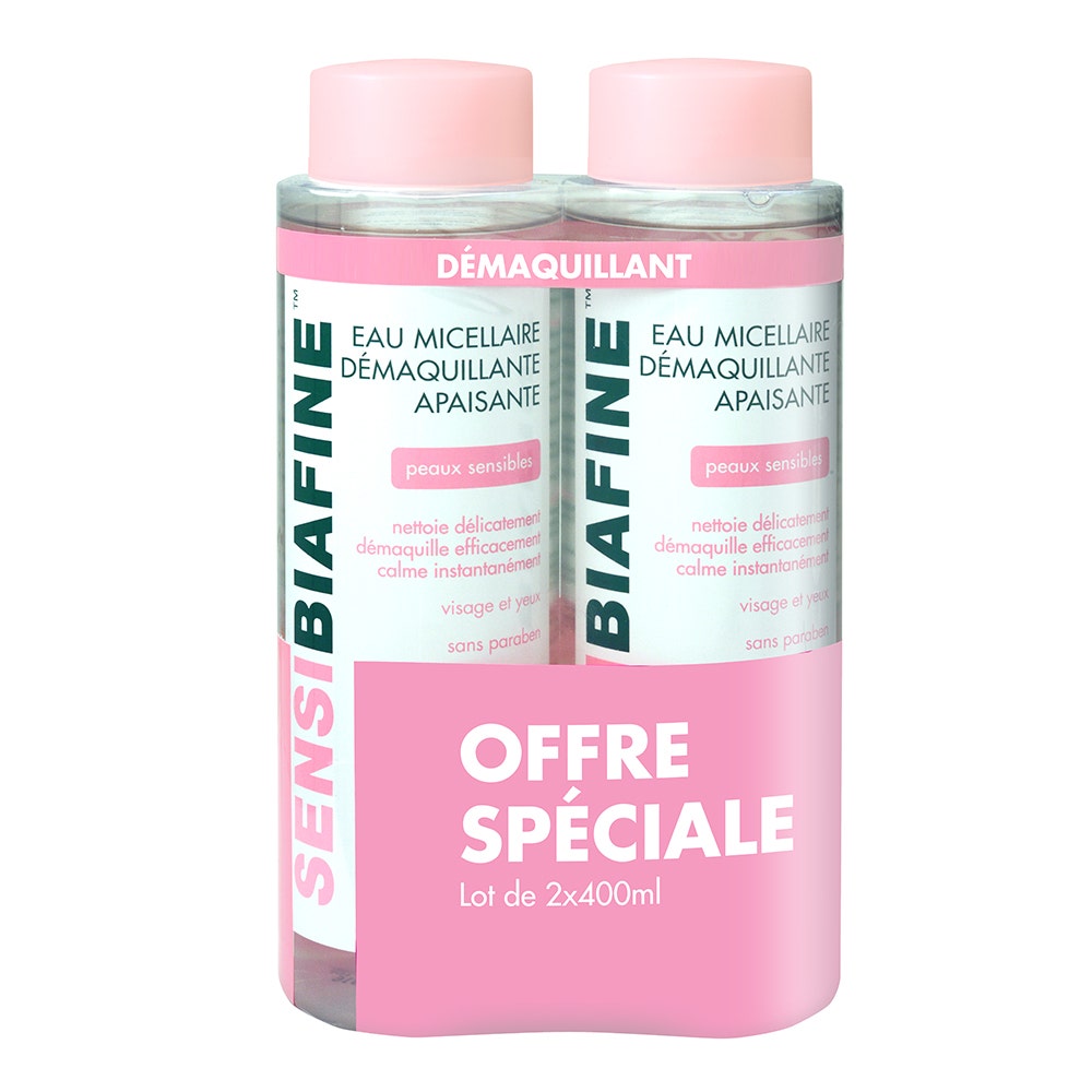 Cicabiafine Sensibiafine Eau Micellaire Demaquillante Apaisante Peaux Sensibles 2x400ml