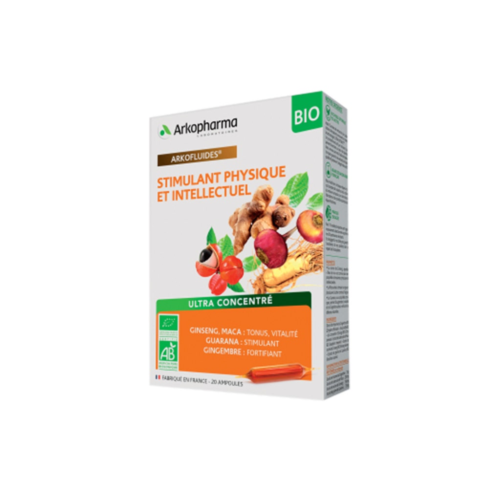 Arkopharma Arkofluides Stimulant Bio, Tonus & Vitalité 20 Ampoules