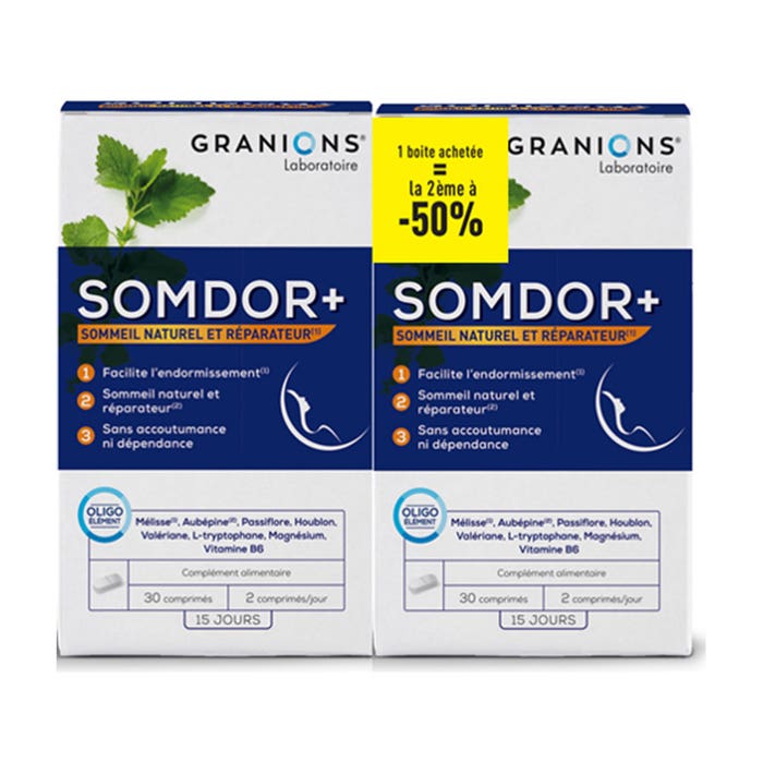 Granions Somdor+ Sommeil naturel et réparateur 2x30 comprimés