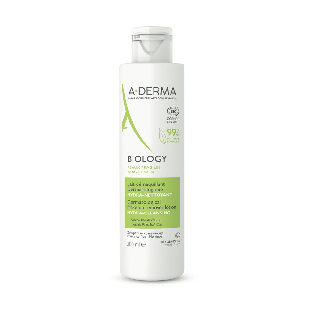 A-Derma Biology Lait démaquillant dermatologique hydra nettoyant Bio 200ml