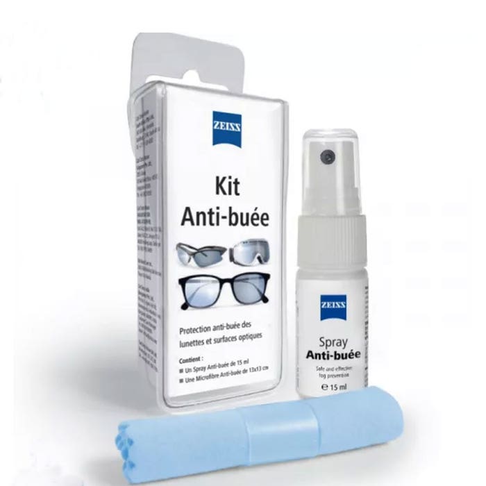 Zeiss Kit Anti-buée Tissu microfibre + Spray 15ml - Easypara