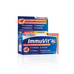 Forté Pharma ImmuVit'4G Immunité Adulte Vitamines Minéraux et Ferments 30 comprimés tri-couches