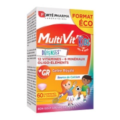 Forté Pharma Multivit'4G Multivitamines Enfant Vitamines Minéraux Kids enrichi en Calcium 60 comprimés à croquer