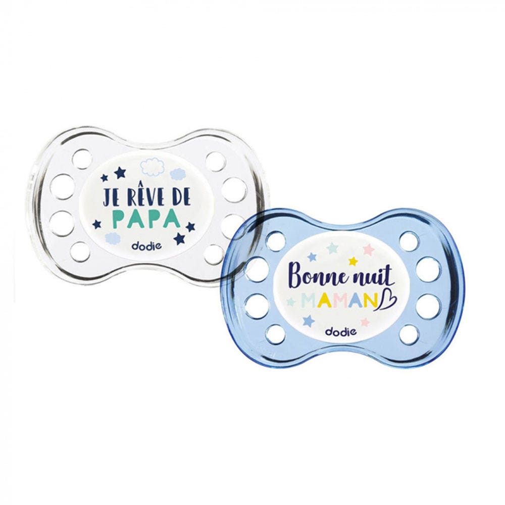 Dodie Sucettes Anatomiques Nuit Mixte Doux rêves 6 Mois et plus x2