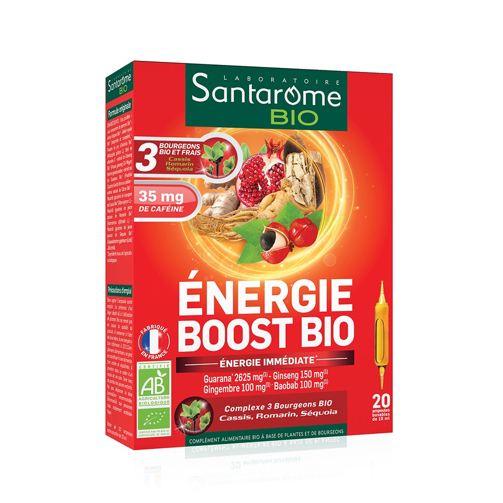 Santarome Energie Boost Bio Coup d'énergie immédiat 20 ampoules